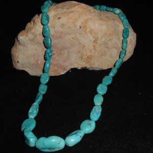 TURQUOISE NECKLACE  26" LONG
